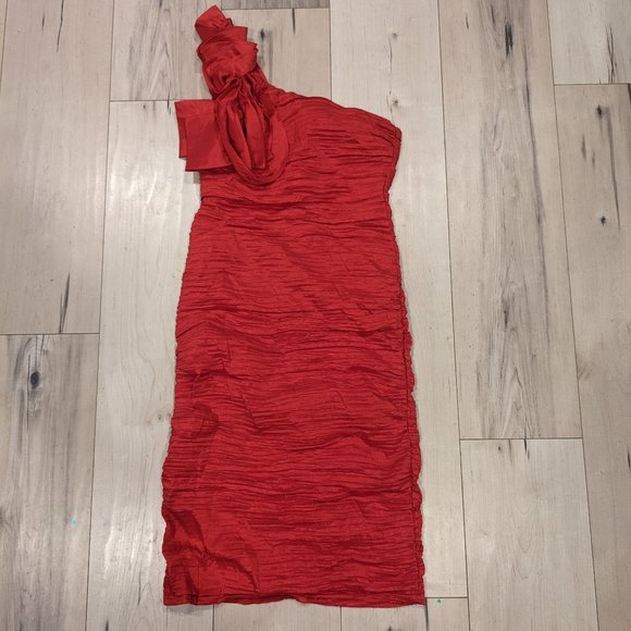 Daisy Dresses & Skirts - Red Ruched One Shoulder Evening Dress
